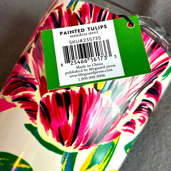 NWT Kate Spade Painted Tulips Floral 24 oz Stainless Steel Insulated Tumbler - Picture 3 of 4